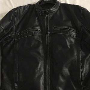 Leather motorcycle jacket